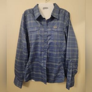 Columbia Blue Lightweight Plaid Shirt